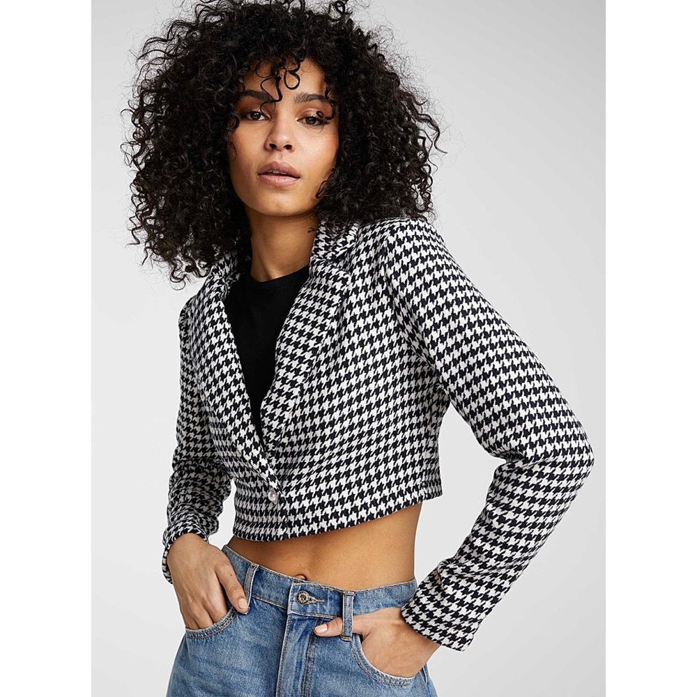 NWOT Houndstooth cropped jacket/blazer